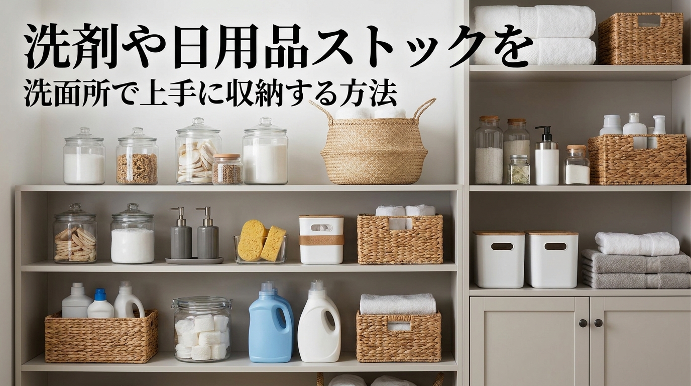 洗剤や日用品ストックを洗面所で上手に収納する方法