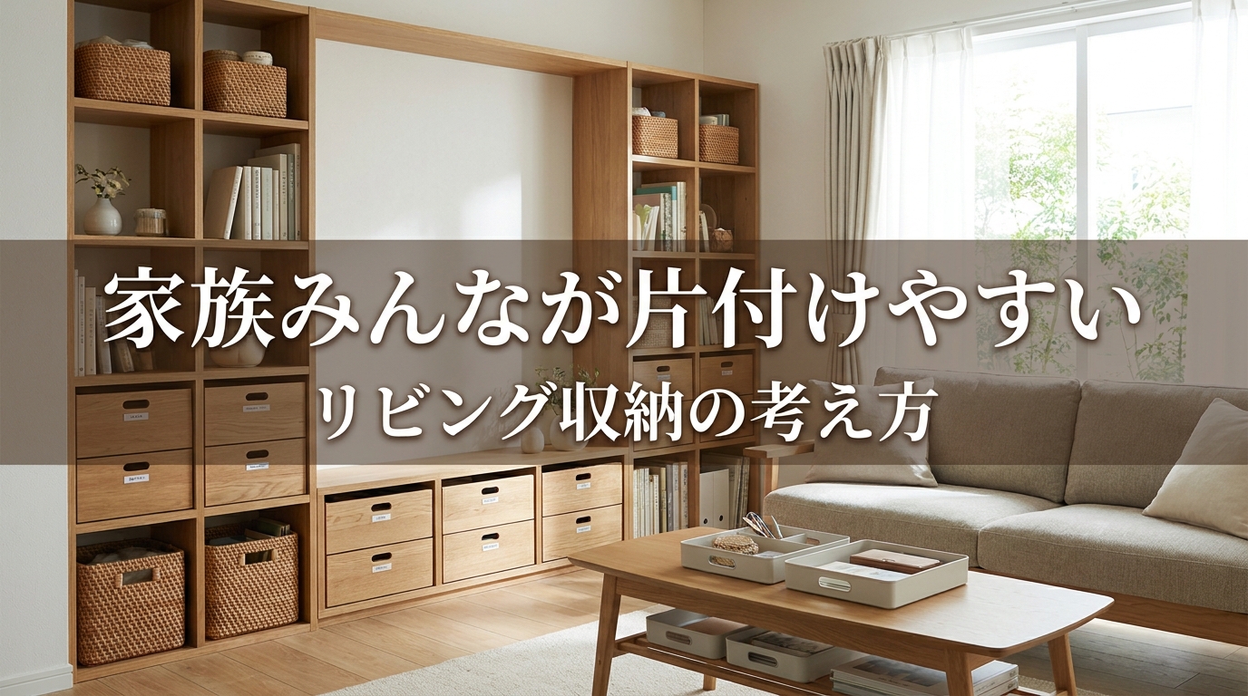 家族みんなが片付けやすいリビング収納の考え方