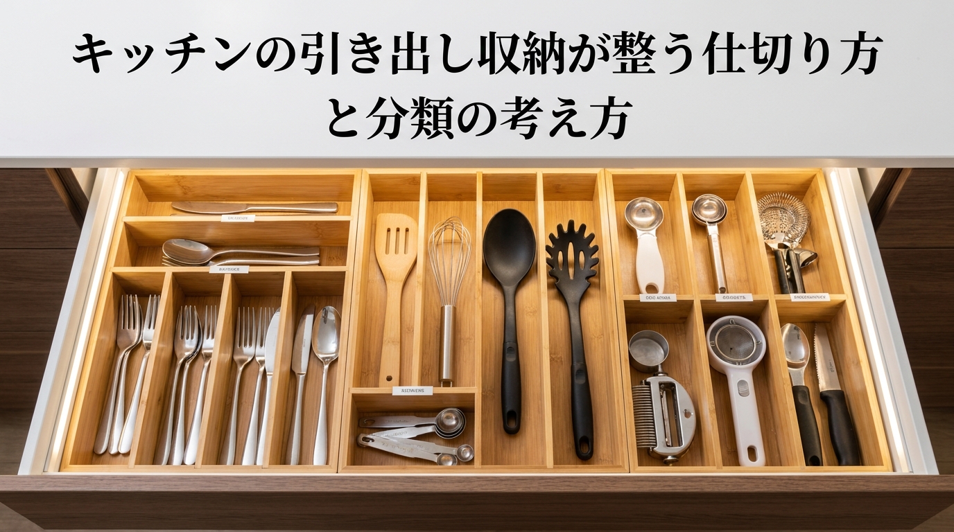 キッチンの引き出し収納が整う仕切り方と分類の考え方