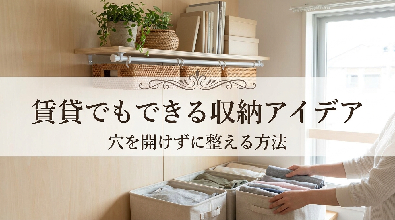 賃貸でもできる収納アイデア｜穴を開けずに整える方法