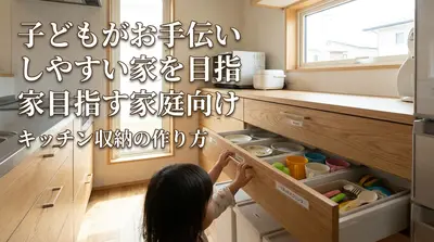 子どもがお手伝いしやすい家を目指す家庭向け｜キッチン収納の作り方