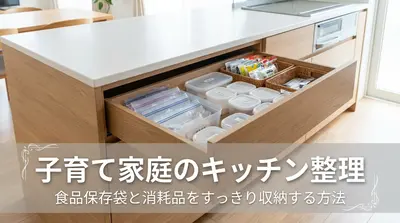 子育て家庭のキッチン整理｜食品保存袋と消耗品をすっきり収納する方法
