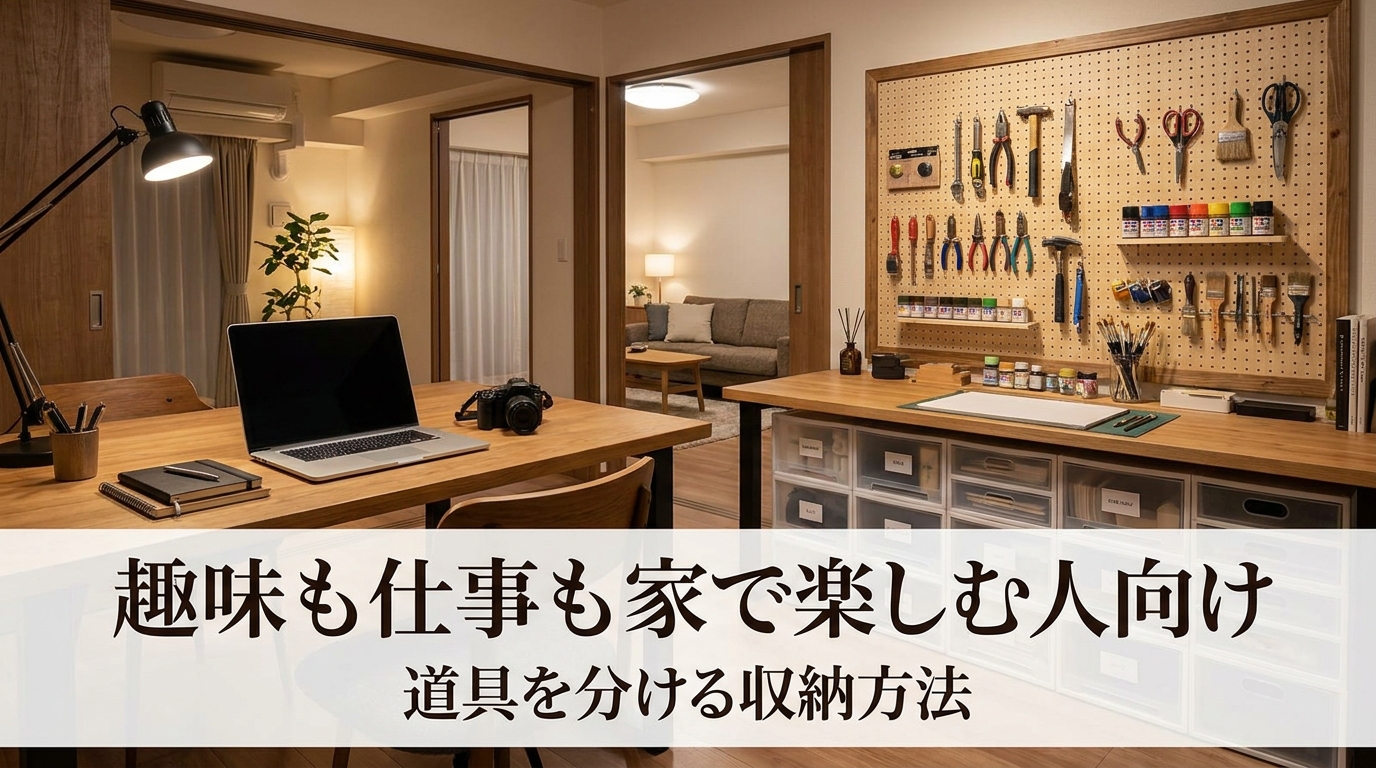 趣味も仕事も家で楽しむ人向け|道具を分ける収納方法