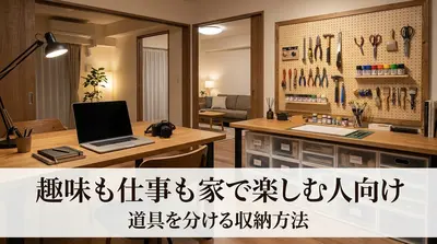 趣味も仕事も家で楽しむ人向け｜道具を分ける収納方法