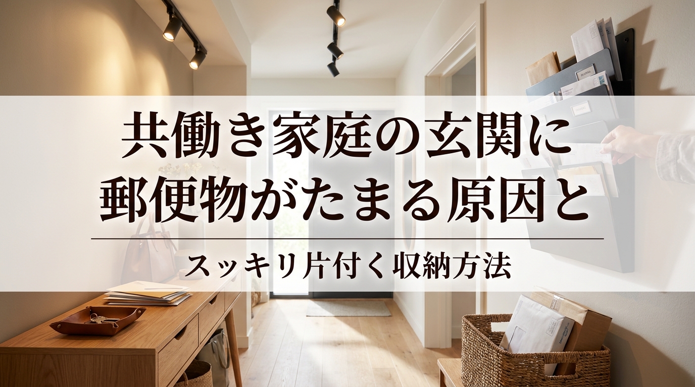 共働き家庭の玄関に郵便物がたまる原因とスッキリ片付く収納方法