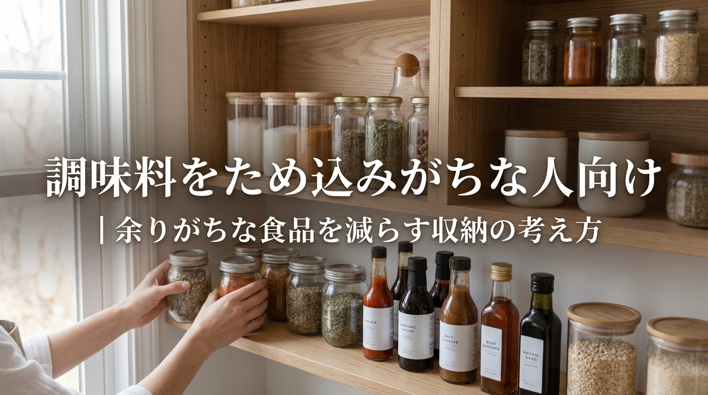 調味料をため込みがちな人向け｜余りがちな食品を減らす収納の考え方