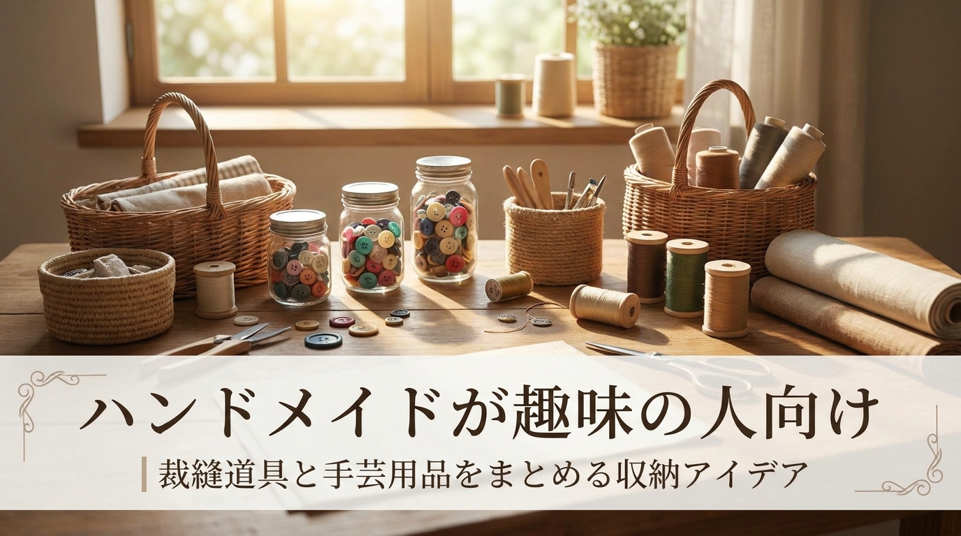 ハンドメイドが趣味の人向け｜裁縫道具と手芸用品をまとめる収納アイデア