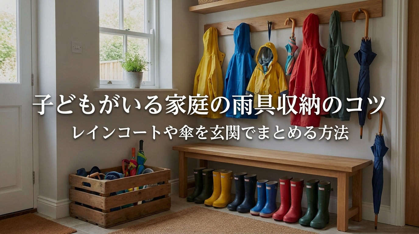 子どもがいる家庭の雨具収納のコツ｜レインコートや傘を玄関でまとめる方法