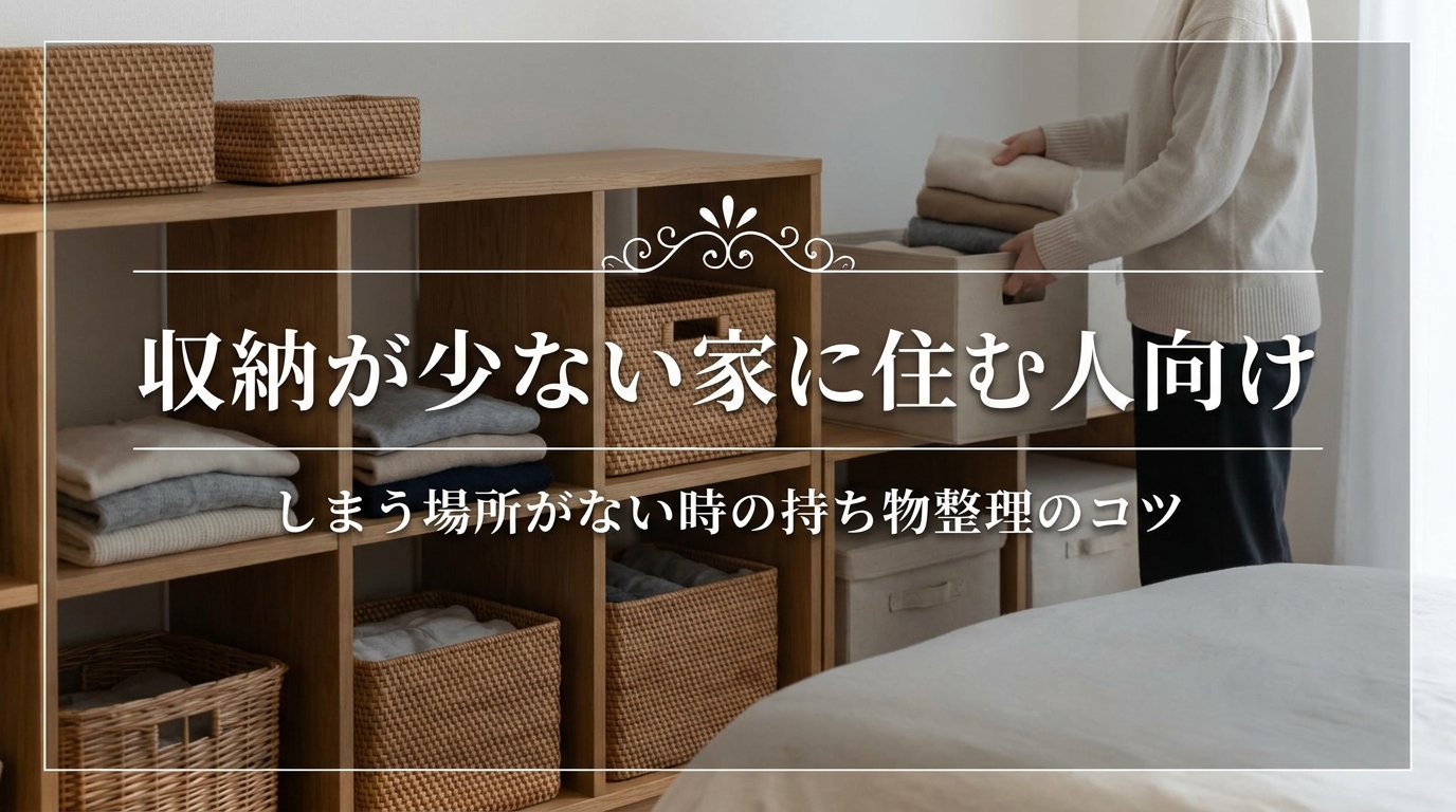 収納が少ない家に住む人向け｜しまう場所がない時の持ち物整理のコツ