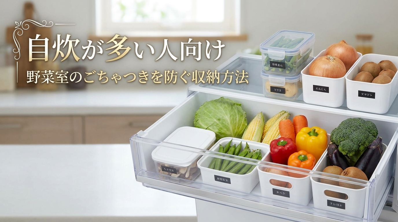 自炊が多い人向け｜野菜室のごちゃつきを防ぐ収納方法
