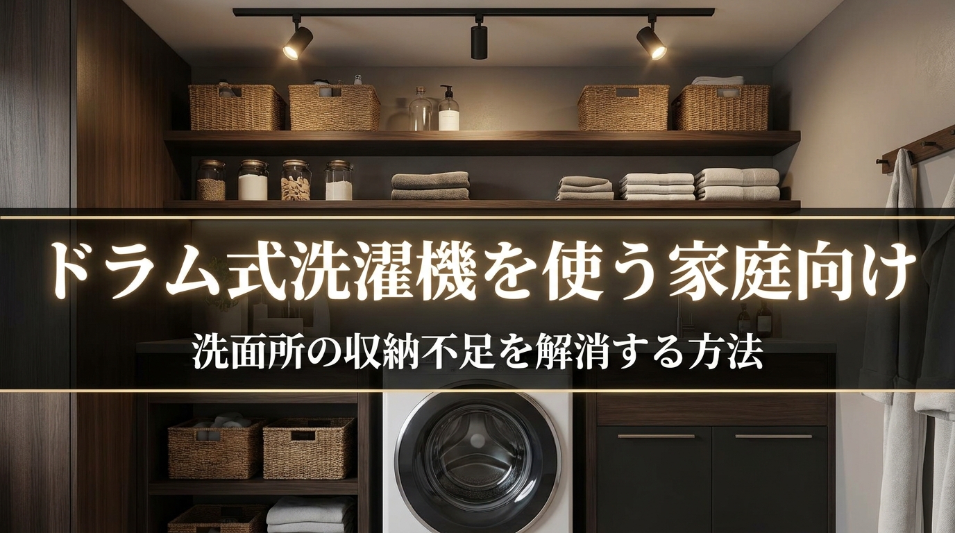 ドラム式洗濯機を使う家庭向け｜洗面所の収納不足を解消する方法