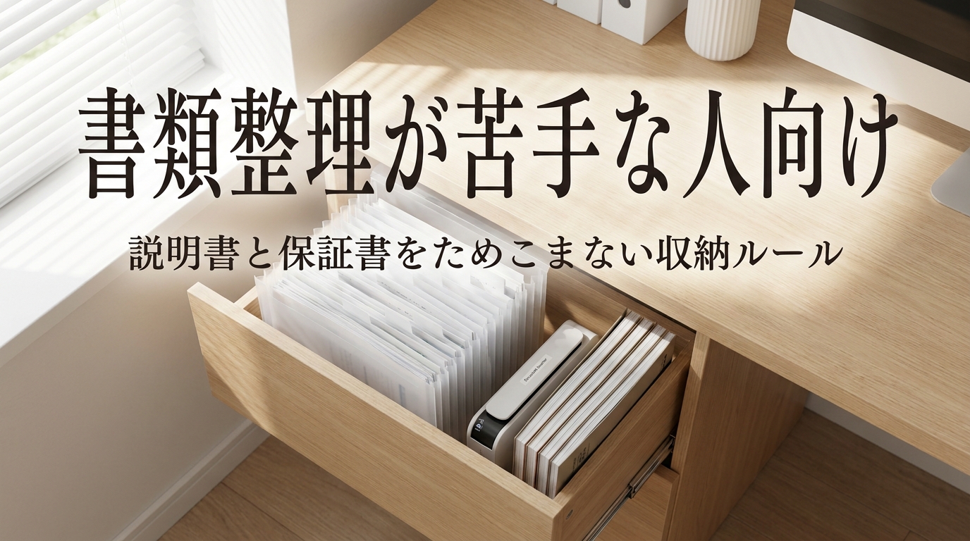 書類整理が苦手な人向け｜説明書と保証書をためこまない収納ルール