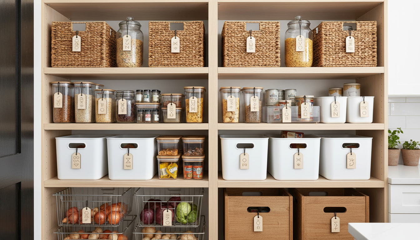 パントリー収納の基本は「3ゾーン分け」と「ラベリング」