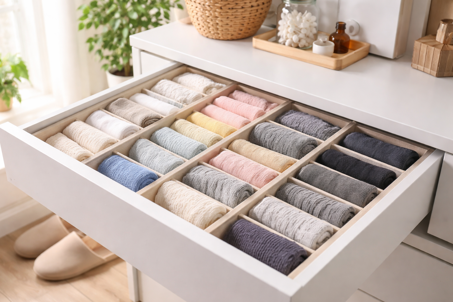 靴下収納を制する秘訣は「仕切り」と「可視化」にある?