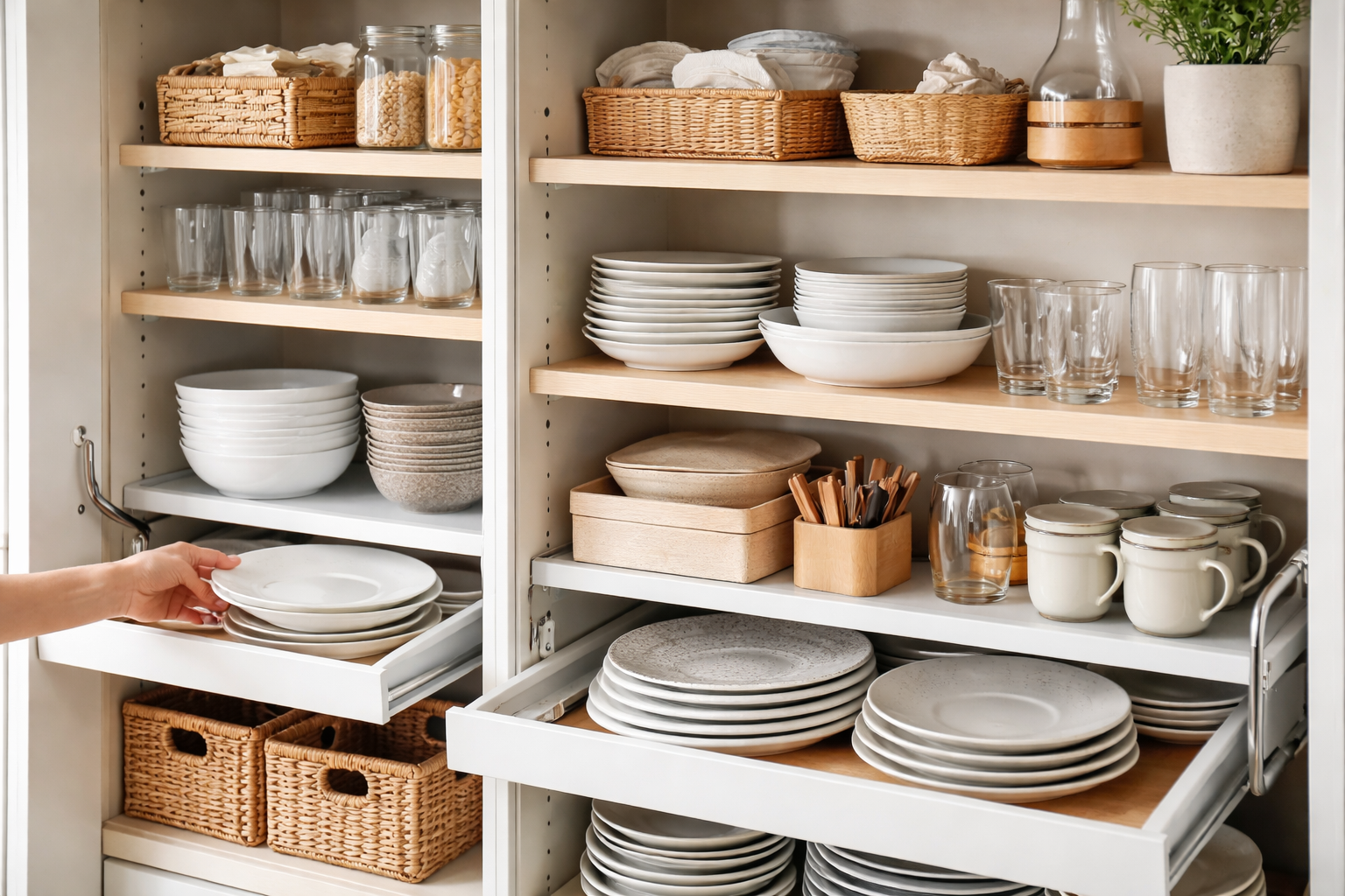 食器棚収納のゴールは「きれいに並べること」ではなく「スムーズに出し入れできる仕組み作り」にあり！