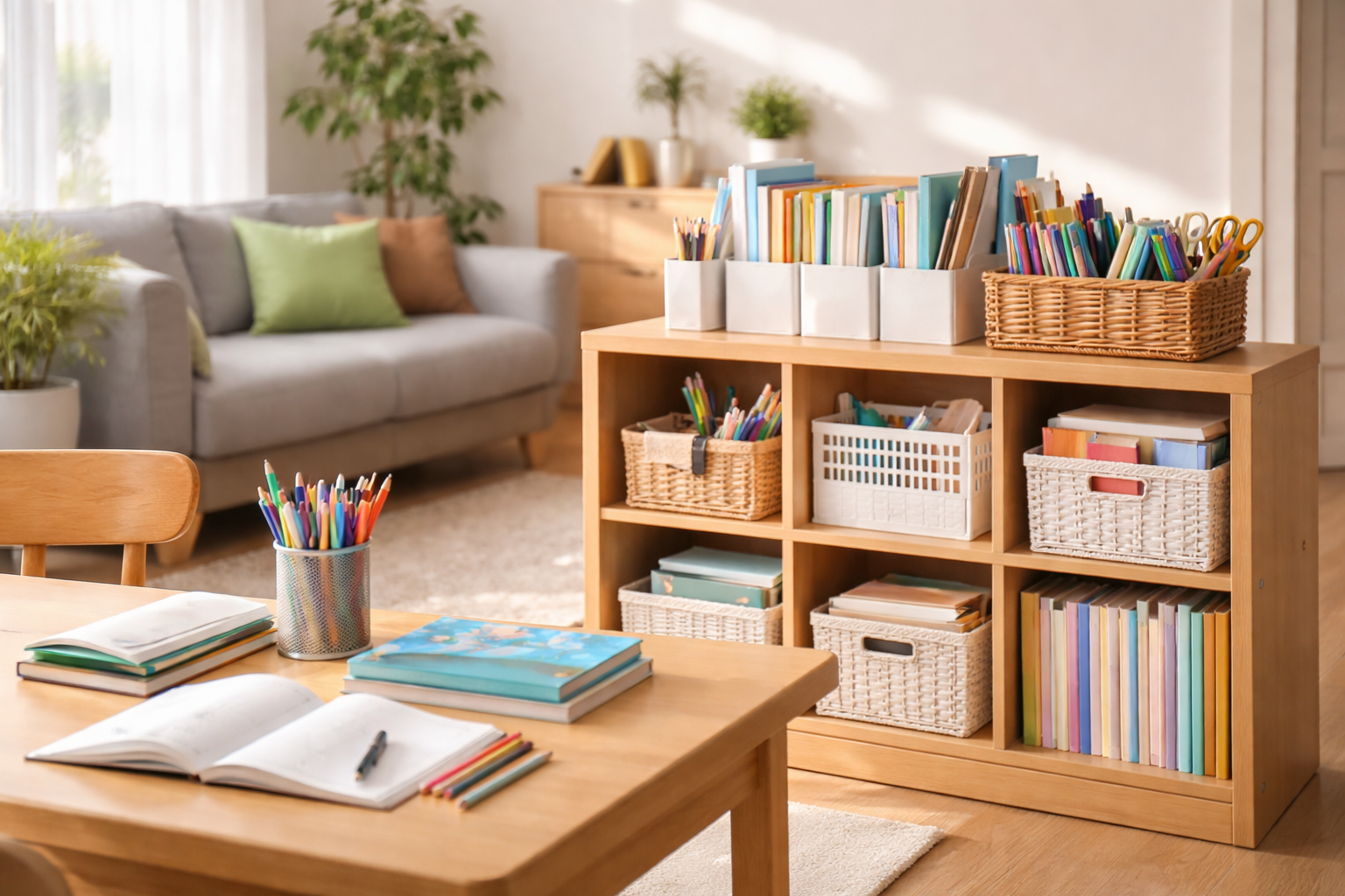 リビング学習の収納は「3歩以内の定位置化」が最強の解決策！